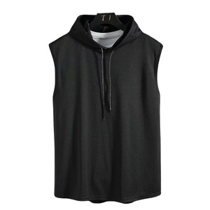 Camisetas sin mangas con capucha para hombre, camisetas deportivas de verano para gimnasio, culturismo, fitness, entrenamiento, chaleco deportivo de color sólido - Product Image 2