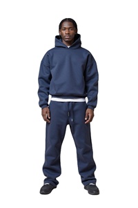 ชุดวอร์มเล่นกีฬาสำหรับผู้ชาย2ชิ้นเอวกลางแบบกำหนดเองแนวสตรีทสำหรับโพลีเอสเตอร์/ สแปนเด็กซ์พลัสไซส์ - Product Image 6