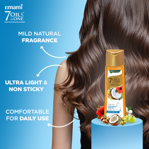 Aceite Capilar Emami 7 Aceites en Uno de Coco - 200ml |   Mezcla 100% Natural de 7 Aceites |   Resultados Suaves y Brillantes |   Promueve un cabello más grueso y fuerte - Product Image 3