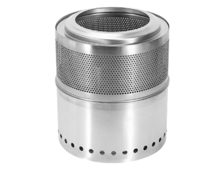 Brasero sin humo con recortes de ondas cruzadas, 30"D x 30"W x 20"H, 22 lbs, calentadores decorativos de acero inoxidable para exteriores - Product Image 2