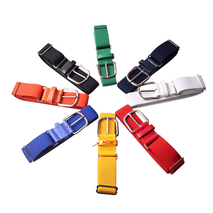 Factory OEM Custom Baseball Softball Sports Uniform <b>Belt</b> <b>Elastic</b> Adjustable PU Leather Alloy Buckle 1.5" Width - Product Image 1