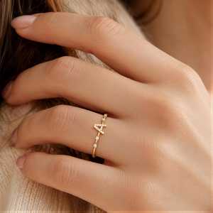IGI Certified Round Brilliant Cut Lab Grown Diamond Minimal 10K 14K 18K Solid Gold Diamond Engagement <b>Ring</b> Color E Clarity VVS - Product Image 4