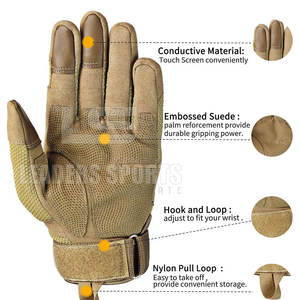 Guantes de Paintball de Cuero de Alto Rendimiento, Agarre Fuerte, Acolchado Antideslizante, Correa de Muñeca Ajustable, Flexibilidad y Comodidad para Uso en Exteriores - Product Image 4