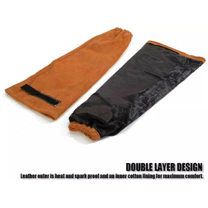 Mangas de soldadura de cuero de vaca de alta calidad al por mayor, unisex, resistentes al calor, ANSI Nivel de Corte 2 - Product Image 3