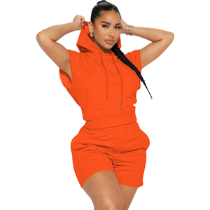 Conjunto de 2 Piezas para Mujer, Verano, Casual, Estampado Sólido, Largo hasta la Rodilla, Poliéster y Algodón, Camiseta y Pantalones Cortos, Gran Venta - Product Image 4