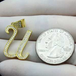 Colgante de Letra U con Diamante Moissanite, Plata de Ley 925, Letra del Alfabeto con Incrustaciones de Diamantes, Sin Cadena, Regalo de Cumpleaños - Product Image 6