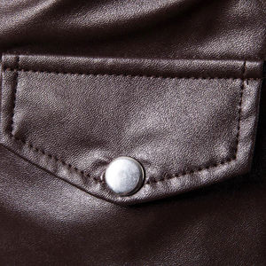 Veste en cuir classique pour homme, style motard, pour un usage quotidien décontracté, en cuir véritable, veste d'hiver. - Product Image 6