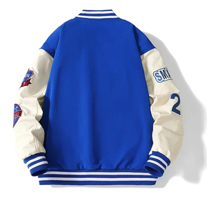 Trending Custom Men's Custom High Street Style Wool Blend Baseball Jacket With embroidery patch <b>work</b> for Winter Season - Product Image 4