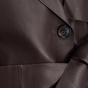 <b>Women's</b> Large Size Genuine Leather <b>Coat</b> Sheepskin Lace-Up Trench Jacket Waterproof Long Leather <b>Coats</b> <b>For</b> Winter & <b>Spring</b> - Product Image 5