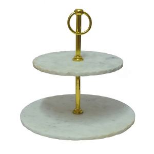 Présentoir à gâteaux en marbre et en métal Article de luxe Designer Offre Spéciale de qualité supérieure pour mariage et décoration intérieure Article en métal de haute qualité - Product Image 5