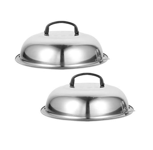 Dôme de cuisson en acier inoxydable résistant à la chaleur avec logo personnalisé pour grillades et fondues au fromage - Product Image 2