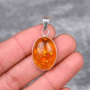Baltic <b>Amber</b> Gemstone Handmade 925 Sterling Silver <b>Pendant</b> Natural Jewelry Gift For Her Mother - Product Image 4