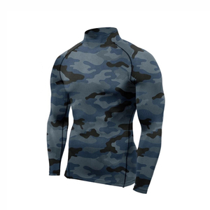 Rashguard pour homme de qualité supérieure en Spandex/Polyester, manches longues, léger, séchage rapide, respirant, antibactérien, anti-UV, devant - Product Image 1