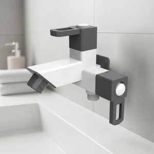 PTMT Robinet à bavette à 2 voies en plastique à double poignée pour salle de bain et utilitaire Design durable par Plenet - Product Image 3