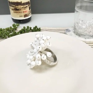 Modern Flower Resin Napkin Ring White Table Decoration Accessory - Product Image 5