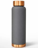 Botella de Agua de Cobre Dorado de Última Tendencia - 250 ml, a Prueba de Fugas y Apta para Microondas, Ideal para Regalos Empresariales, Senderismo y Camping