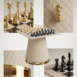 Gambit Chess <b>Table</b> Luxury Modern Chess <b>Game</b> <b>Table</b> with Gold Base Premium Indoor <b>Board</b> <b>Game</b> <b>Table</b> <b>for</b> Home Club - Product Image 2