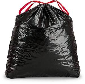 Sacs poubelles biodégradables à soufflets en PEHD thermosoudés avec cordon de serrage pour grands entrepreneurs médicaux TIEN DUC PLASTIC, 39 gallons, 2,0 mil, noirs - Product Image 2