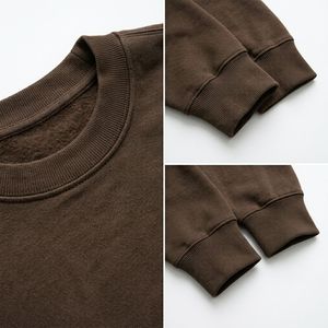 Sweat-shirt à col rond pour homme, couleur unie, coupe classique, 100% coton, tricoté, pull décontracté, vêtements d'automne - Product Image 6