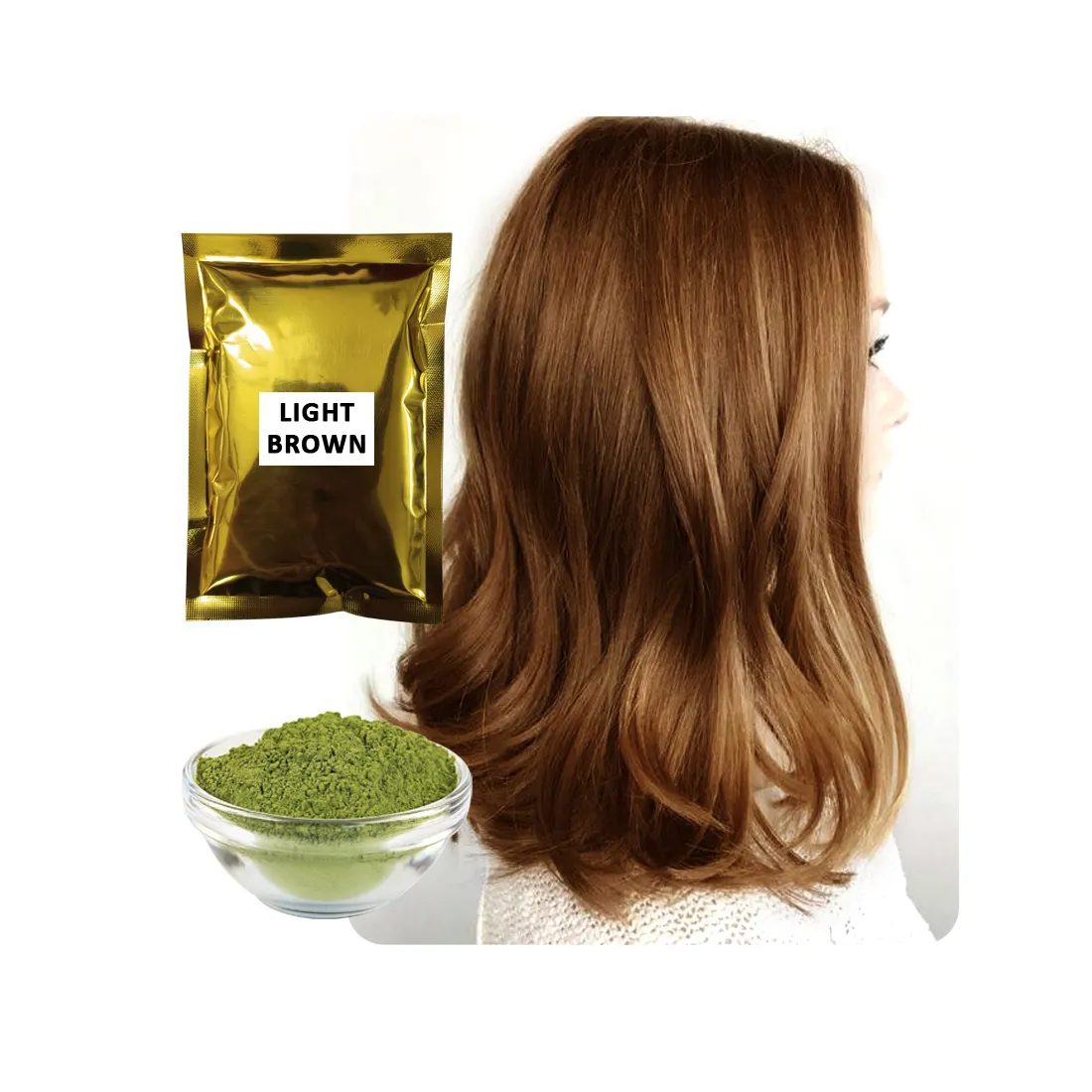 Prodotto di alta qualità colore dei capelli all'henné marrone chiaro a base di erbe al produttore e all'esportazione indiani