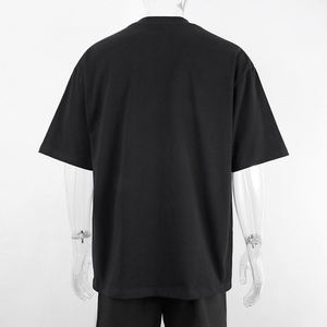 T-shirt Oversize Homme en Coton Épais Coupe Ample Streetwear Décontracté avec Motif Épaules Tombantes Tendance Été - Product Image 5