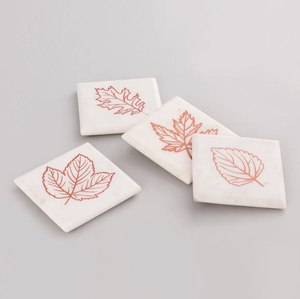 Juego de posavasos de mármol natural con diseño de palmera dorada, alfombrillas y almohadillas antideslizantes, mantel individual para bebidas, accesorios de decoración de mesa - Product Image 3