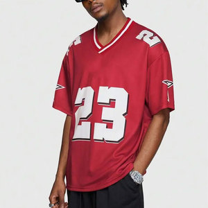 T-shirt en maille à col en V surdimensionné pour homme, 100 % coton, prêt à superposer, avec design personnalisé, style streetwear de haute qualité - Product Image 2