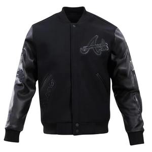 Chaqueta Varsity Personalizada para Hombre, Estilo Béisbol de los Atlanta Braves, con Letras Universitarias, de Lana y Cuero, Diseño 2026 ODM OEM - Product Image 2