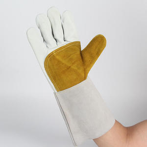 Guantes de Soldadura de Cuero, Piel de Vacuno de Grano Completo, Puño de 14 Pulgadas, Pulgar Recto, Resistentes al Calor, Guantes de Protección para el Trabajo - Product Image 4
