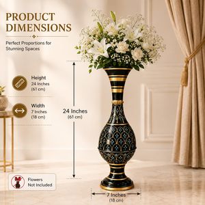 Flower <b>Vase</b> Big Size for Home Decor | Decorative Metal <b>Floor</b> <b>Vase</b> for Living Room & Hall | Luxury <b>Tall</b> Flower Pot with Designer - Product Image 5