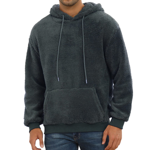 Sudadera con capucha extragrande de buena calidad al por mayor para niños, con logo personalizado, transpirable, de manga larga, básica, de mezcla de algodón, para hombre. - Product Image 3