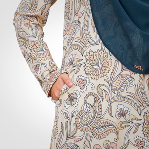 OEM Muslimah Women's Modest Straight Summer Baju Kurung Pahang Dress with Exquisite Floral Print SIPO Eid - Product Image 6