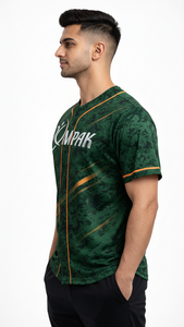 Camiseta de béisbol con botones y estampado por sublimación de primera calidad, diseñada para hombres que practican deportes activos y para uso en branding. - Product Image 6