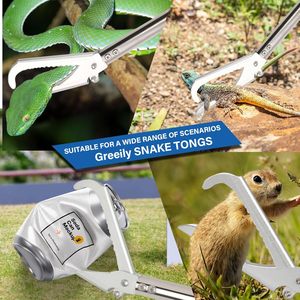 Collapsible Snake Catcher <b>Tool</b> Professional Reptile Tongs Rattlesnake <b>Grabber</b> Stick Safe Handling Equipment Strong Metal Design - Product Image 6