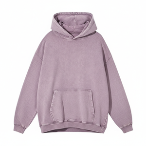 Sweat-shirt à capuche uni personnalisé en molleton de coton doux avec poche kangourou et capuche non réglable - Product Image 4