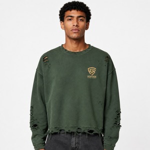 <b>Top</b> Trending Unique Style Men <b>Distress</b> Sweatshirt 100% Cotton Winter Streetwear Quick Dry Breathable for Sale Hot Selling Bulk - Product Image 1