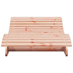 Chaise longue pliable en bois de Douglas massif brun pleine grandeur - Product Image 4