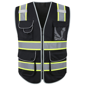 Premium Safety Vest With Clear ID Pocket Multiple Storage Compartments Reflective Stripes For Project Safety Use - Product Image 5