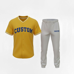 Uniformes de Béisbol y Sóftbol Personalizados para Adultos Unisex, Transpirables, Tallas Grandes, Jersey Cosido con Bordado Sublimado, 100% Poliéster de Secado Rápido - Product Image 1