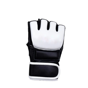 Gants de boxe MMA demi-doigts en cuir de vachette véritable respirant, personnalisables, pour la vente en gros - Product Image 1