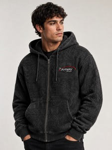 Streetwear Jacket Wholesale Supplier Style Custom Men Zipper Hoodie Casual Fleece Full <b>Zip</b> <b>Hooded</b> top Long Sleeve - Product Image 2