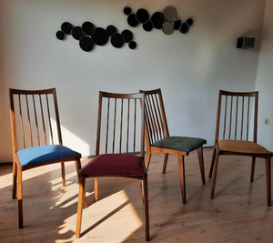 Chaise de salle à manger moderne en bois massif, style luxe léger, dossier simple, revêtement en cuir anti-griffures, pour la maison - Product Image 1