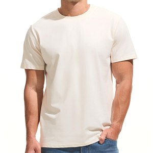 Camiseta Formal de Manga Corta para Hombre, Cuello Redondo, Corte Regular, Color Sólido, 100% Algodón Jersey, Ecológica, Transpirable y de Secado Rápido - Product Image 1