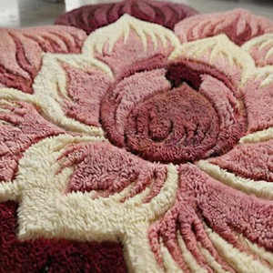 Tapis moelleux en peluche à motif floral, tapis de luxe en forme de fleur rose, tapis en laine, tapis confortable, tapis décoratif pour la maison, tapis de salon, tapis de chambre à coucher - Product Image 3