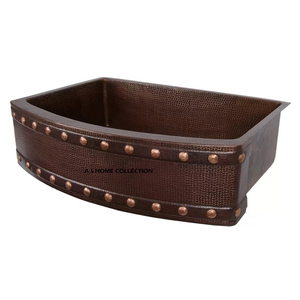 Évier de cuisine en cuivre de qualité exceptionnelle et authentique pour la décoration de salle de bain, prix abordable, nouveaux éviers en cuivre au style élégant - Product Image 4