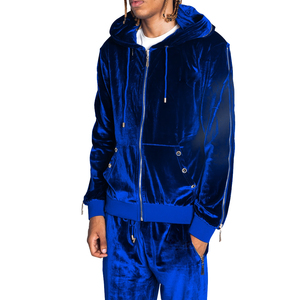 <b>Mens</b> <b>Velvet</b> Velour Winter Tracksuit Premium 2PCS Full Zip <b>Jacket</b> Sweatpants Breathable Solid Acid Wash Casual Fleece Adjustable - Product Image 3