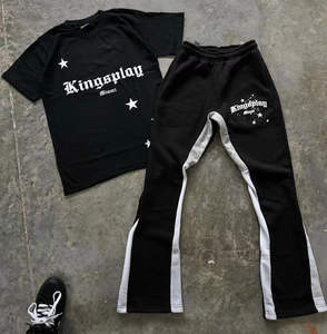 Conjunto Deportivo 2025 Personalizado con Estampado Desgastado, Pantalones Deportivos Anchos, Traje Deportivo Oversize con Lavado Ácido, Talla Grande, Algodón Transpirable - Product Image 3