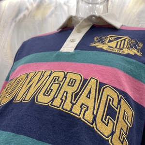 Chemise Snowgrace à rayures courtes respirante avec logo brodé, col en V, col rabattu, unisexe, adulte, coupe décontractée, toutes saisons - Product Image 5