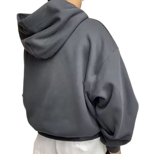 เสื้อฮู้ดกันหนาวผ้าฝ้าย100% 500แกรมสำหรับผู้ชายโอเวอร์ไซส์ผ้าเฟรนช์เทอร์รี่ธรรมดา - Product Image 3