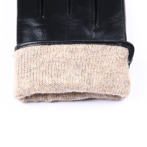 Gants de conduite en cuir de mouton noir ou marron pour homme, équipement d'extérieur tendance pour le quotidien, les fêtes et les voyages, avec doublure en laine - Product Image 2